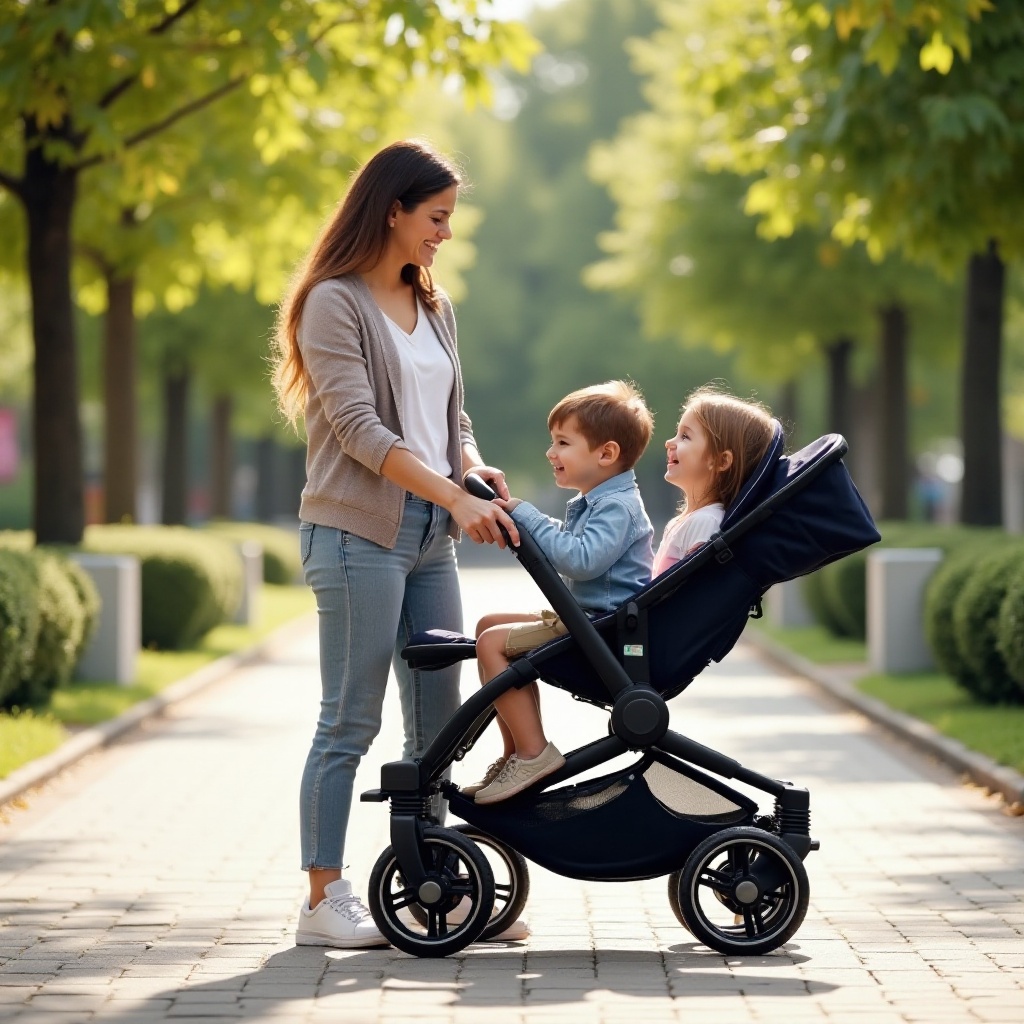 double stroller with standing board